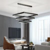 Modern Square Led Chandelier For Living Room Dining Room Bedroom Kitchen Black Rectangle Led Ceiling Pendant Lamp Hanging Light